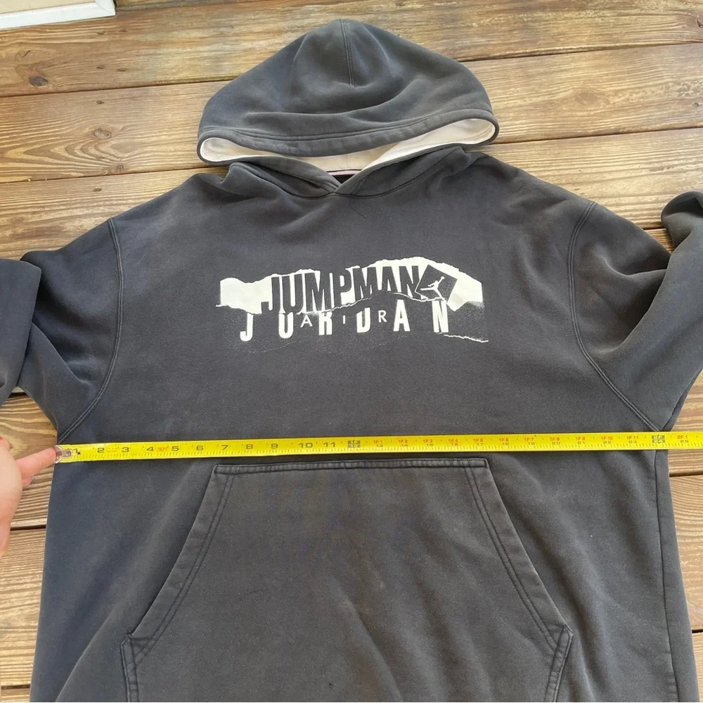 Nike Air Jordan Jumpman Hoodie Black Graphic Pullover Size XL